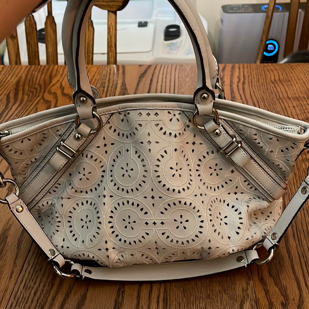 Coach Madison Leather Cut Op Art Sophia 2 way bag - Picture 3 of 11